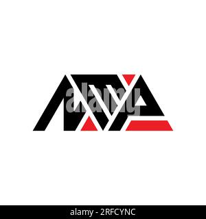 NMP triangle letter logo design with triangle shape. NMP triangle logo design monogram. NMP triangle vector logo template with red color. NMP triangul Stock Vector