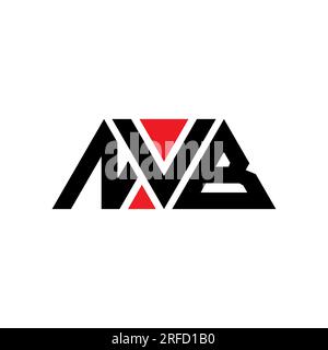 NVB triangle letter logo design with triangle shape. NVB triangle logo design monogram. NVB triangle vector logo template with red color. NVB triangul Stock Vector