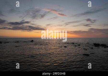 Sunset over the Baltic sea Stock Photo