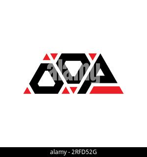 OOP triangle letter logo design with triangle shape. OOP triangle logo design monogram. OOP triangle vector logo template with red color. OOP triangul Stock Vector