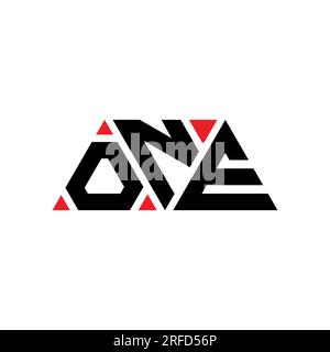 ONE triangle letter logo design with triangle shape. ONE triangle logo design monogram. ONE triangle vector logo template with red color. ONE triangul Stock Vector
