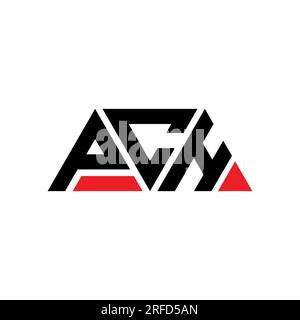 PCH triangle letter logo design with triangle shape. PCH triangle logo design monogram. PCH triangle vector logo template with red color. PCH triangul Stock Vector