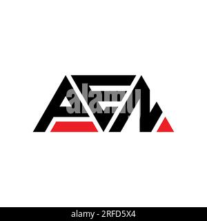 PEN triangle letter logo design with triangle shape. PEN triangle logo design monogram. PEN triangle vector logo template with red color. PEN triangul Stock Vector