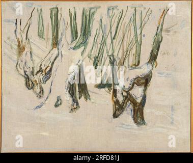 Rugged Trunks in Snow 1920s by Edvard Munch Stock Photo