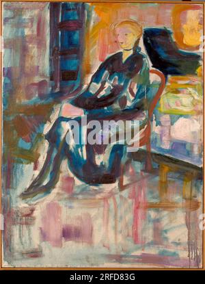 Seated Young Woman 1916 by Edvard Munch Stock Photo - Alamy