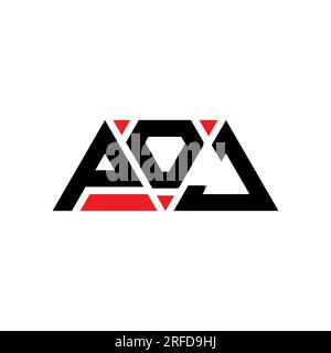 POJ triangle letter logo design with triangle shape. POJ triangle logo design monogram. POJ triangle vector logo template with red color. POJ triangul Stock Vector