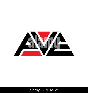 PVE triangle letter logo design with triangle shape. PVE triangle logo design monogram. PVE triangle vector logo template with red color. PVE triangul Stock Vector