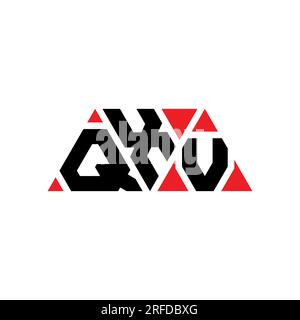 QXV triangle letter logo design with triangle shape. QXV triangle logo design monogram. QXV triangle vector logo template with red color. QXV triangul Stock Vector