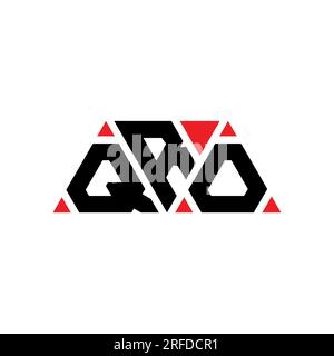QRO triangle letter logo design with triangle shape. QRO triangle logo design monogram. QRO triangle vector logo template with red color. QRO triangul Stock Vector