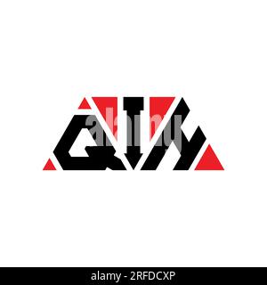 QIH triangle letter logo design with triangle shape. QIH triangle logo design monogram. QIH triangle vector logo template with red color. QIH triangul Stock Vector