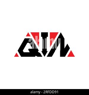 QIN triangle letter logo design with triangle shape. QIN triangle logo design monogram. QIN triangle vector logo template with red color. QIN triangul Stock Vector