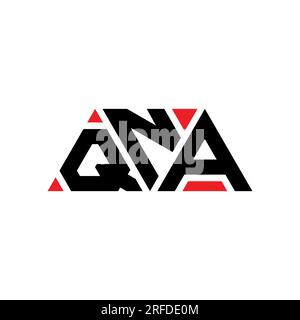 QNA triangle letter logo design with triangle shape. QNA triangle logo design monogram. QNA triangle vector logo template with red color. QNA triangul Stock Vector