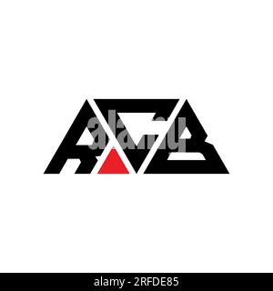 RCB triangle letter logo design with triangle shape. RCB triangle logo design monogram. RCB triangle vector logo template with red color. RCB triangul Stock Vector