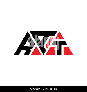 RAT triangle letter logo design with triangle shape. RAT triangle logo design monogram. RAT triangle vector logo template with red color. RAT triangul Stock Vector