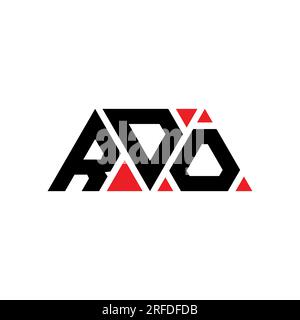 RDO triangle letter logo design with triangle shape. RDO triangle logo design monogram. RDO triangle vector logo template with red color. RDO triangul Stock Vector