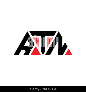 RTN triangle letter logo design with triangle shape. RTN triangle logo design monogram. RTN triangle vector logo template with red color. RTN triangul Stock Vector