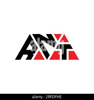 RNT triangle letter logo design with triangle shape. RNT triangle logo design monogram. RNT triangle vector logo template with red color. RNT triangul Stock Vector