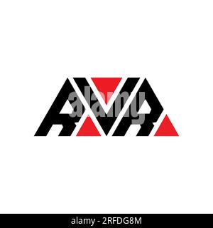 RVR triangle letter logo design with triangle shape. RVR triangle logo design monogram. RVR triangle vector logo template with red color. RVR triangul Stock Vector