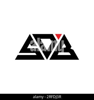 SDB triangle letter logo design with triangle shape. SDB triangle logo design monogram. SDB triangle vector logo template with red color. SDB triangul Stock Vector