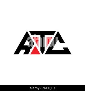 RTC triangle letter logo design with triangle shape. RTC triangle logo design monogram. RTC triangle vector logo template with red color. RTC triangul Stock Vector