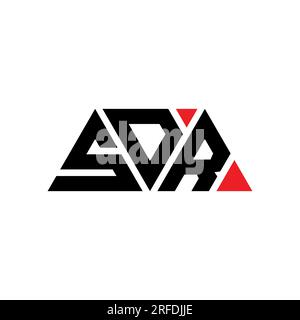 SDR triangle letter logo design with triangle shape. SDR triangle logo design monogram. SDR triangle vector logo template with red color. SDR triangul Stock Vector