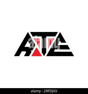 RTE triangle letter logo design with triangle shape. RTE triangle logo ...