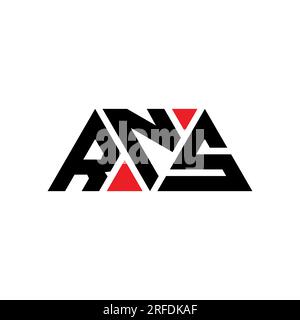 RNS triangle letter logo design with triangle shape. RNS triangle logo design monogram. RNS triangle vector logo template with red color. RNS triangul Stock Vector