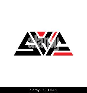 SKF triangle letter logo design with triangle shape. SKF triangle logo design monogram. SKF triangle vector logo template with red color. SKF triangul Stock Vector