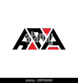 RRA triangle letter logo design with triangle shape. RRA triangle logo design monogram. RRA triangle vector logo template with red color. RRA triangul Stock Vector