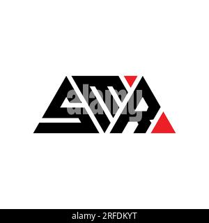 SMR triangle letter logo design with triangle shape. SMR triangle logo design monogram. SMR triangle vector logo template with red color. SMR triangul Stock Vector