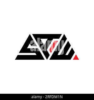 SAW triangle letter logo design with triangle shape. SAW triangle logo design monogram. SAW triangle vector logo template with red color. SAW triangul Stock Vector