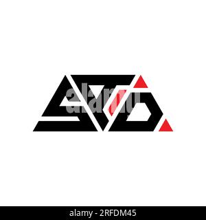 SAD triangle letter logo design with triangle shape. SAD triangle logo design monogram. SAD triangle vector logo template with red color. SAD triangul Stock Vector