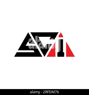 SCI triangle letter logo design with triangle shape. SCI triangle logo design monogram. SCI triangle vector logo template with red color. SCI triangul Stock Vector