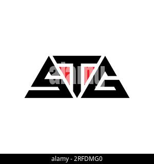 STG triangle letter logo design with triangle shape. STG triangle logo design monogram. STG triangle vector logo template with red color. STG triangul Stock Vector