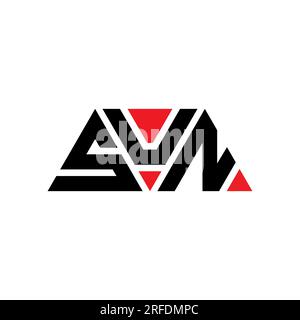 SUN triangle letter logo design with triangle shape. SUN triangle logo design monogram. SUN triangle vector logo template with red color. SUN triangul Stock Vector