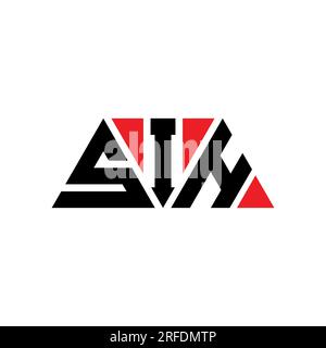 SIH triangle letter logo design with triangle shape. SIH triangle logo design monogram. SIH triangle vector logo template with red color. SIH triangul Stock Vector