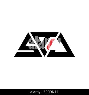 SAJ triangle letter logo design with triangle shape. SAJ triangle logo ...