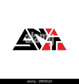 SNT triangle letter logo design with triangle shape. SNT triangle logo design monogram. SNT triangle vector logo template with red color. SNT triangul Stock Vector