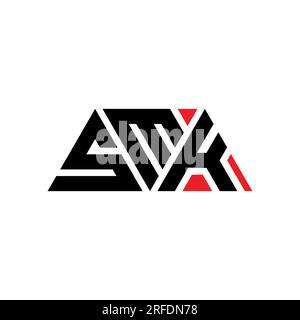 SMK triangle letter logo design with triangle shape. SMK triangle logo design monogram. SMK triangle vector logo template with red color. SMK triangul Stock Vector