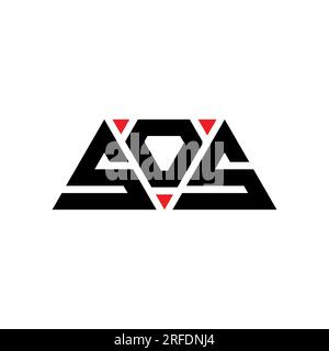 SOS triangle letter logo design with triangle shape. SOS triangle logo design monogram. SOS triangle vector logo template with red color. SOS triangul Stock Vector