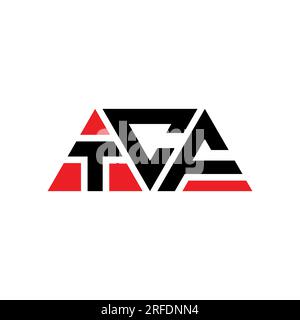 TCF triangle letter logo design with triangle shape. TCF triangle logo design monogram. TCF triangle vector logo template with red color. TCF triangul Stock Vector