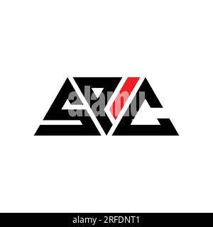 SPC triangle letter logo design with triangle shape. SPC triangle logo design monogram. SPC triangle vector logo template with red color. SPC triangul Stock Vector