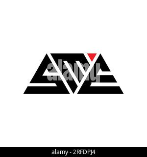 SME triangle letter logo design with triangle shape. SME triangle logo design monogram. SME triangle vector logo template with red color. SME triangul Stock Vector