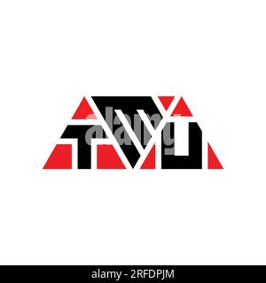 TMU triangle letter logo design with triangle shape. TMU triangle logo design monogram. TMU triangle vector logo template with red color. TMU triangul Stock Vector