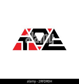 TOE triangle letter logo design with triangle shape. TOE triangle