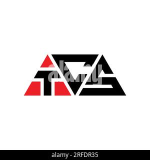 TCS triangle letter logo design with triangle shape. TCS triangle logo design monogram. TCS triangle vector logo template with red color. TCS triangul Stock Vector