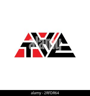 TKE triangle letter logo design with triangle shape. TKE triangle logo design monogram. TKE triangle vector logo template with red color. TKE triangul Stock Vector