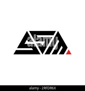 SSM triangle letter logo design with triangle shape. SSM triangle logo design monogram. SSM triangle vector logo template with red color. SSM triangul Stock Vector