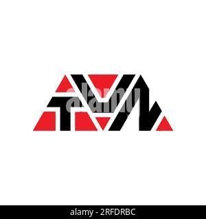 TUN triangle letter logo design with triangle shape. TUN triangle logo design monogram. TUN triangle vector logo template with red color. TUN triangul Stock Vector