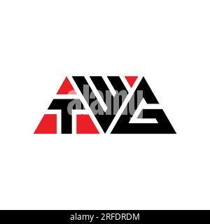 TWG triangle letter logo design with triangle shape. TWG triangle logo design monogram. TWG triangle vector logo template with red color. TWG triangul Stock Vector